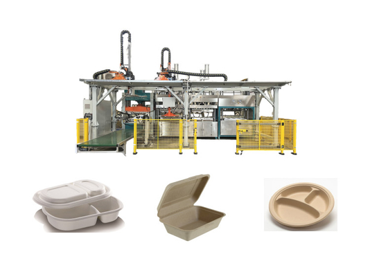 100mmx800mm Thermal Forming Sugarcane Bagasse Plates Machinery Ukuran Disesuaikan