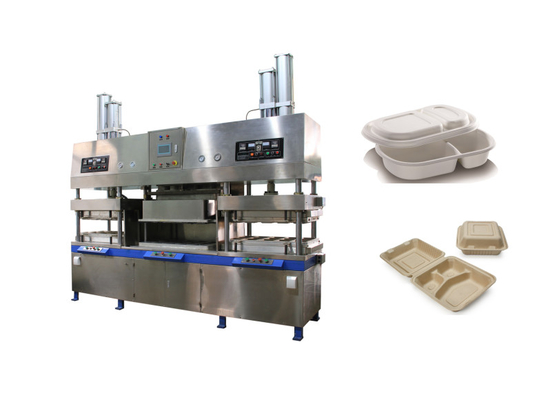 Mesin Pembuatan Piring Bagasse Baja Rostless Pulp Molding Tableware Produksi Line