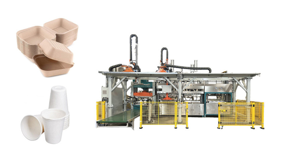 Bagasse Pulp Molding Machine Untuk Virgin Pulp Dengan Sistem Kontrol PLC